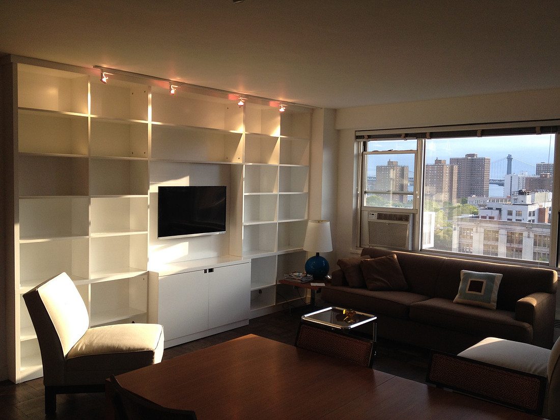 White Built-In Wall Unit — Grand Street Residence